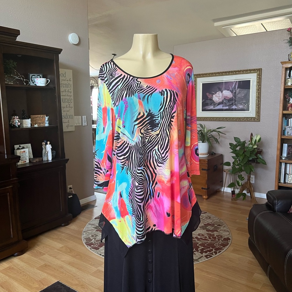 Nygard multicolored 3/4 sleeves blouse-size L - Picture 5 of 9
